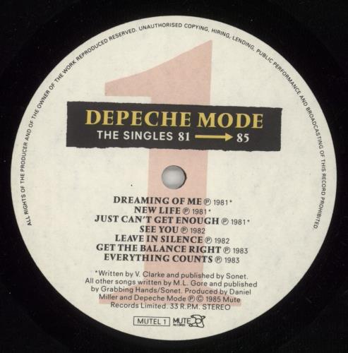 Depeche Mode The Singles 81-85 vinyl LP album (LP record) UK DEPLPTH560833