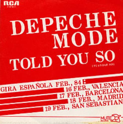 Depeche Mode Told You So 7" vinyl single (7 inch record / 45) Spanish DEP07TO35318