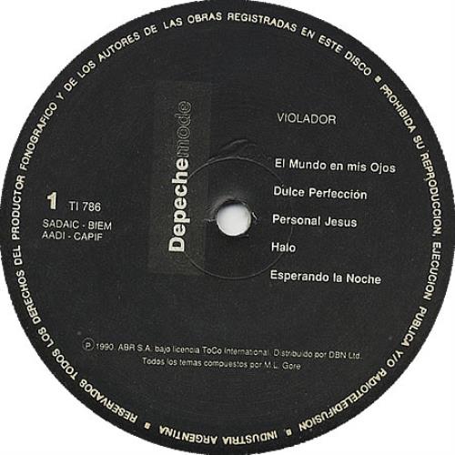 Depeche Mode Violator vinyl LP album (LP record) Argentinean DEPLPVI396532