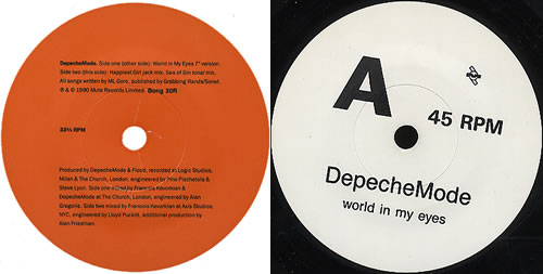 Depeche Mode World In My Eyes 7" vinyl single (7 inch record / 45) UK DEP07WO04681