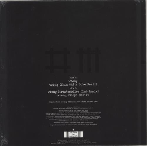 Depeche Mode Wrong - Promo stickered 12" vinyl single (12 inch record / Maxi-single) UK DEP12WR637083
