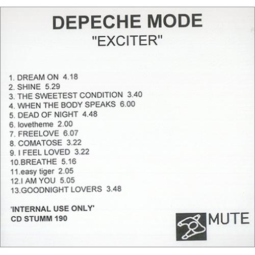Depeche Mode Exciter UK CDR acetate (418218)
