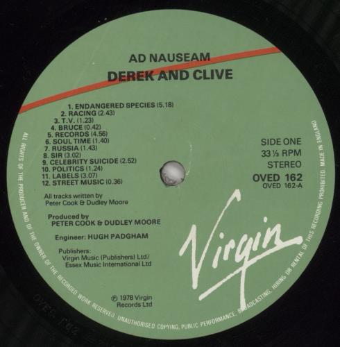 Derek And Clive Ad Nauseam vinyl LP album (LP record) UK D/CLPAD643387
