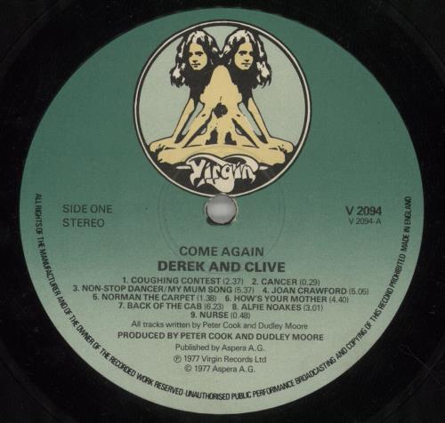 Derek And Clive Come Again vinyl LP album (LP record) UK D/CLPCO235482