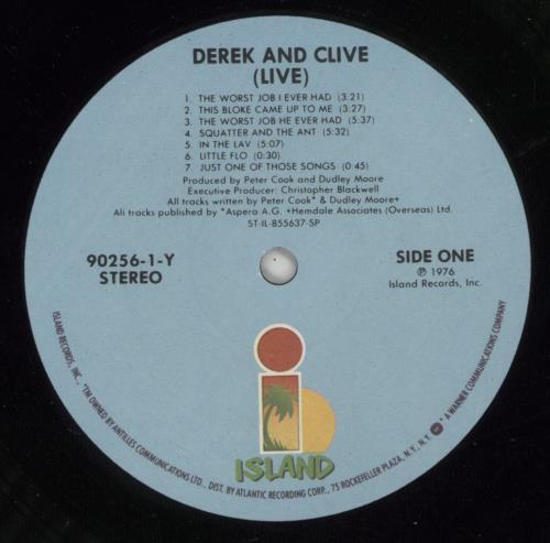 Derek And Clive Derek And Clive Live vinyl LP album (LP record) US D/CLPDE486398