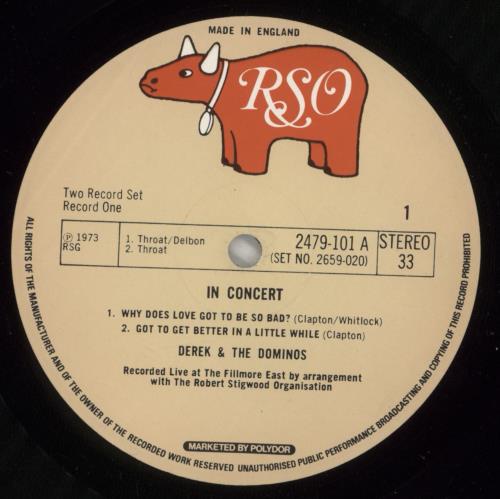 Derek And The Dominos In Concert - 1st - EX 2-LP vinyl record set (Double LP Album) UK D&D2LIN712779