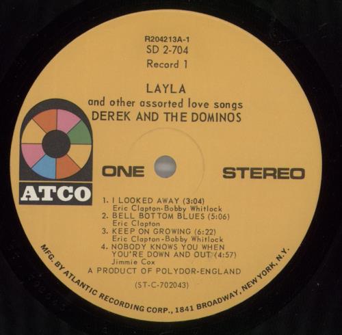 Derek And The Dominos Layla And Other Assorted Love Songs 2-LP vinyl record set (Double LP Album) US D&D2LLA636403