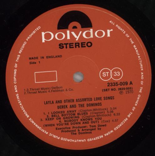 Derek And The Dominos Layla 2-LP vinyl record set (Double LP Album) US D&D2LLA885084