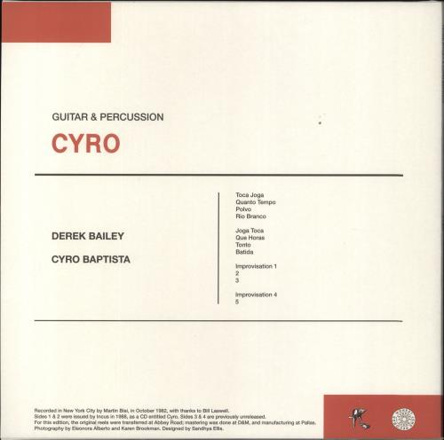 Derek Bailey Cyro 2-LP vinyl record set (Double LP Album) UK EZ12LCY855875