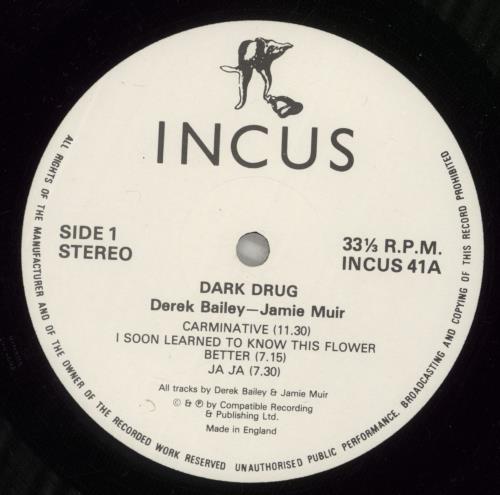 Derek Bailey Dart Drug vinyl LP album (LP record) UK EZ1LPDA885787