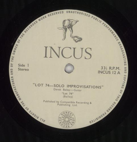 Derek Bailey Lot 74 - Solo Improvisations vinyl LP album (LP record) UK EZ1LPLO855876