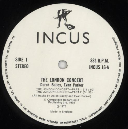Derek Bailey The London Concert vinyl LP album (LP record) UK EZ1LPTH851532