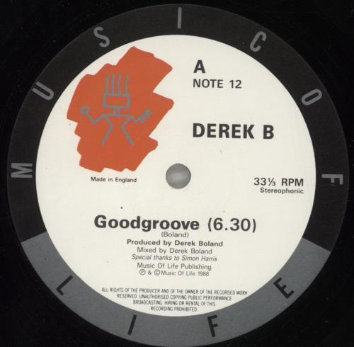 Derek B Good Groove 12" vinyl single (12 inch record / Maxi-single) UK DEK12GO370915