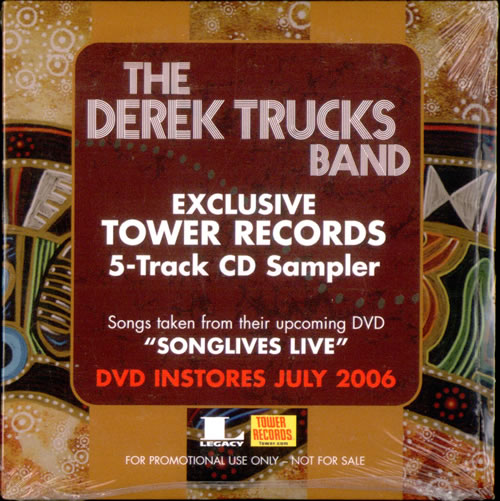Derek Trucks Songlives Live - 5-Track CD Sampler CD single (CD5 / 5") US DX5C5SO525880