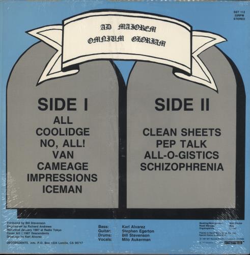 Descendents All - 1st - EX vinyl LP album (LP record) US DECLPAL864212