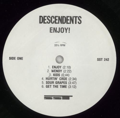 Descendents Enjoy! vinyl LP album (LP record) US DECLPEN867608
