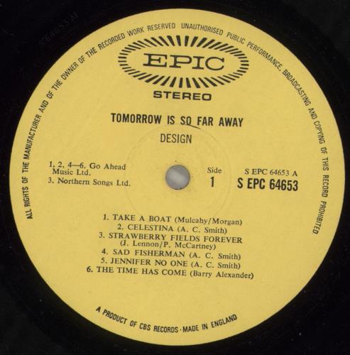 Design Tomorrow Is So Far Away vinyl LP album (LP record) UK 3DELPTO875192