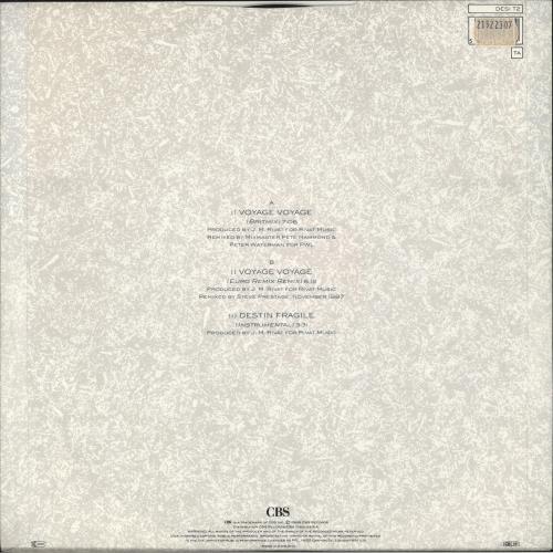 Desireless Voyage Voyage 12" vinyl single (12 inch record / Maxi-single) UK DES12VO15797