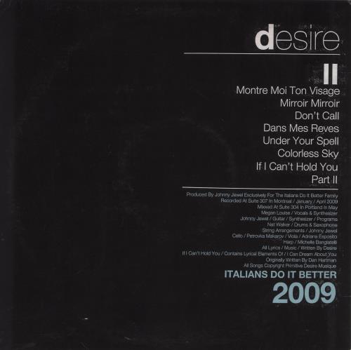 Desire II vinyl LP album (LP record) US 89YLPII862091