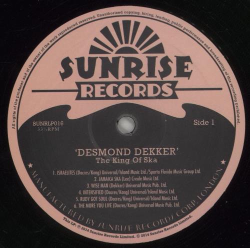 Desmond Dekker The King Of Ska - 180gm - Sticker vinyl LP album (LP record) UK DDKLPTH875876