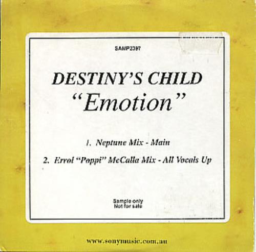 Destiny's Child Emotion CD single (CD5 / 5") Australian DCHC5EM310409