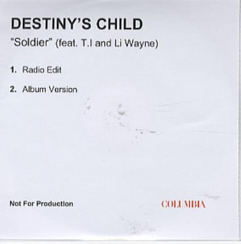 Destiny's Child Soldier CD-R acetate UK DCHCRSO312191