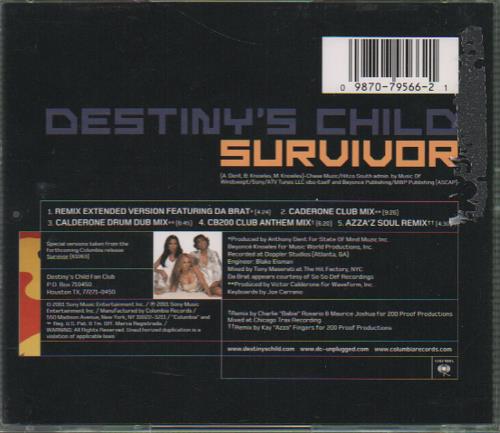 Destiny's Child Survivor CD single (CD5 / 5") US DCHC5SU183956