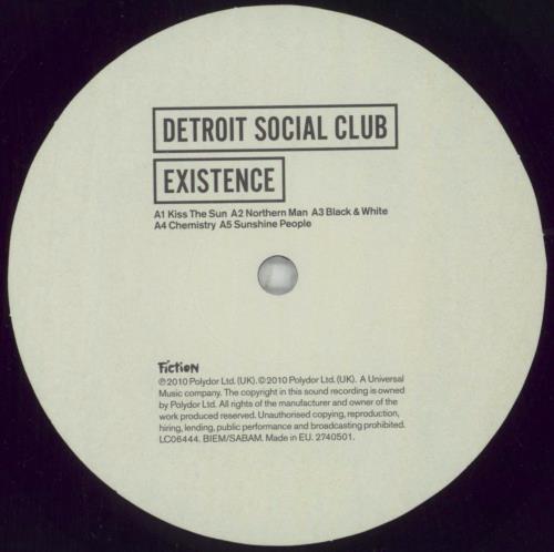 Detroit Social Club Existence vinyl LP album (LP record) UK D10LPEX508814