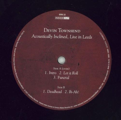 Devin Townsend Acoustically Inclined, Live In Leeds 2-LP vinyl record set (Double LP Album) UK DVW2LAC870608