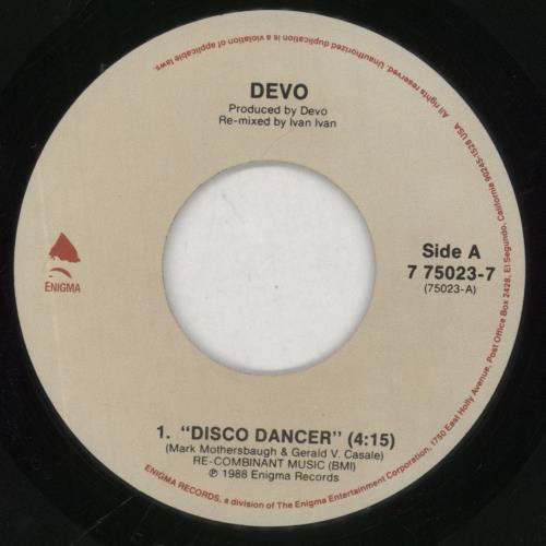 Devo Disco Dancer 7" vinyl single (7 inch record / 45) US DVO07DI858083