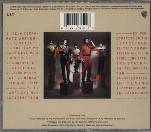 Devo Greatest Misses CD album (CDLP) Canadian DVOCDGR870756