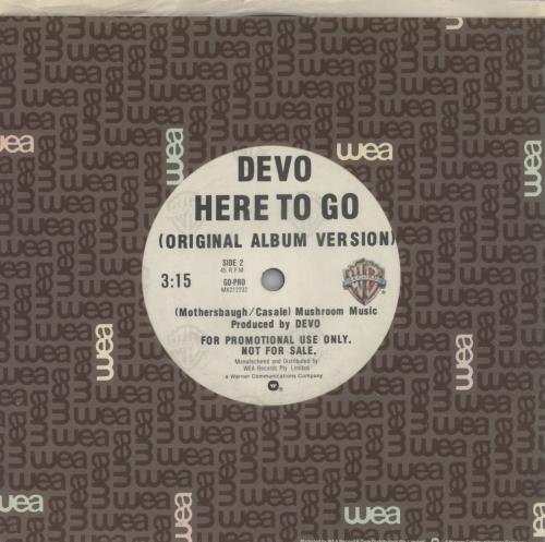 Devo Here To Go 7" vinyl single (7 inch record / 45) Australian DVO07HE858085