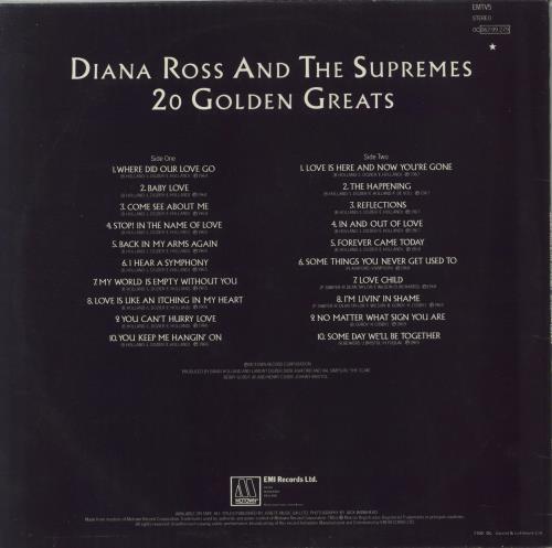 Diana Ross & The Supremes 20 Golden Greats vinyl LP album (LP record) UK D/SLPGO563300