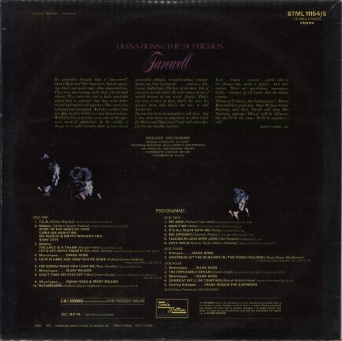 Diana Ross & The Supremes Farewell 2-LP vinyl record set (Double LP Album) UK D/S2LFA251981