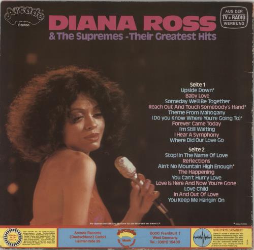 Diana Ross & The Supremes Their Greatest Hits vinyl LP album (LP record) German D/SLPTH630416