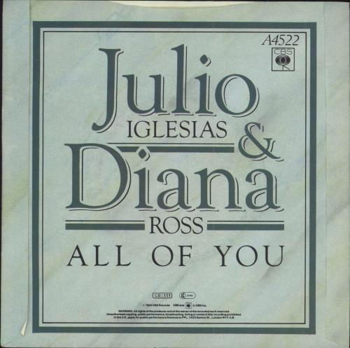 Diana Ross All Of You - Title sleeve 7" vinyl single (7 inch record / 45) UK DIA07AL788258