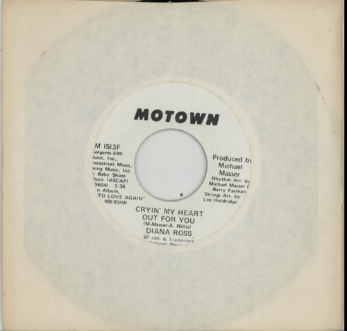 Diana Ross Cryin' My Heart Out For You 7" vinyl single (7 inch record / 45) US DIA07CR591870