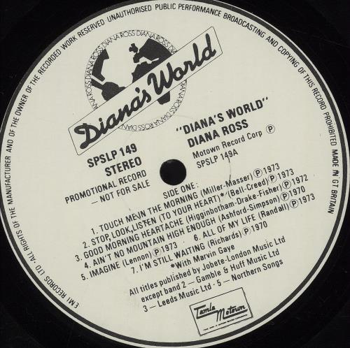 Diana Ross Diana's World vinyl LP album (LP record) UK DIALPDI34955