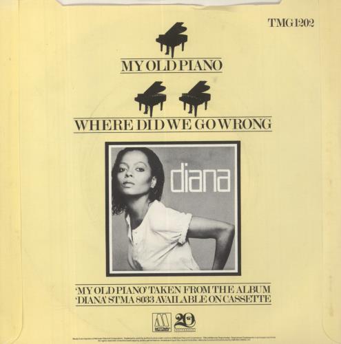 Diana Ross My Old Piano - P/S 7" vinyl single (7 inch record / 45) UK DIA07MY328803