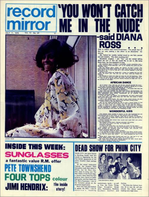Diana Ross Record Mirror - July 1970 magazine UK DIAMARE493372