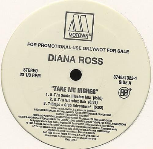 Diana Ross Take Me Higher 12" vinyl single (12 inch record / Maxi-single) US DIA12TA59792
