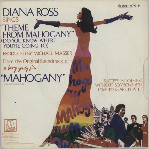Diana Ross Theme From Mahogany (Do You Know Where You're Going To) 7" vinyl single (7 inch record / 45) Belgian DIA07TH656873