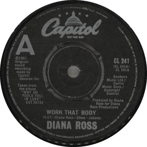 Diana Ross Work That Body 7" vinyl single (7 inch record / 45) UK DIA07WO698758
