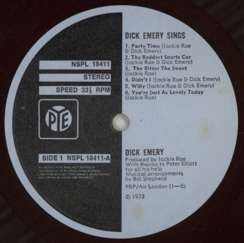 Dick Emery Dick Emery Sings vinyl LP album (LP record) UK DP4LPDI461779