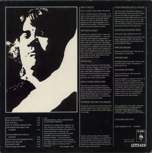 Dick Gaughan Handful Of Earth vinyl LP album (LP record) UK DJZLPHA542810