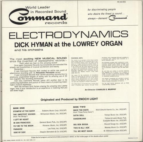Dick Hyman Electrodynamics vinyl LP album (LP record) US HYMLPEL696499