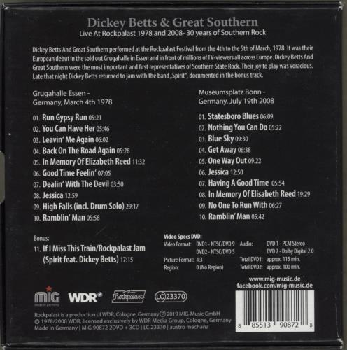 Dickey Betts Live At Rockpalast 1978 And 2008 5-CD album set German DBT5CLI878372