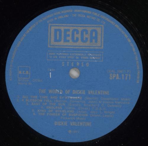 Dickie Valentine The World Of Dickie Valentine vinyl LP album (LP record) UK VLTLPTH394887