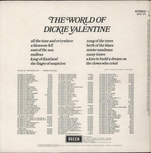 Dickie Valentine The World Of Dickie Valentine vinyl LP album (LP record) UK VLTLPTH394887
