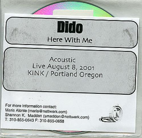 Dido Here With Me CD-R acetate US ODICRHE312735